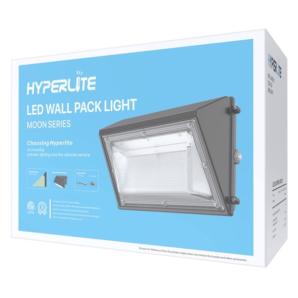 HYPERLITE 120W LED Wall Pack Light with Dusk-to-Dawn Photocell, Ideal Outdoor Security Lighting Commercial and Industrial LED Wall Lights for Parking lot Garage Warehouse Factory ETL Listed