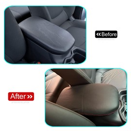 KUSTSOFT Center Console Armrest Cover for 2025 Toyota RAV4 Accessories 2024 2023 2022 2021 2020 2019 PU Leather Middle Console Lid Cover Pad Protector Elbow Arm Rest Covering Car