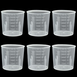 Waziaqoc 30ml/1.02oz Plastic Graduated Beaker (6 Pack), Transparent PP Measuring Cup Mixing Cup for Kitchen Lab