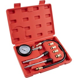 8 pcs Compression Tester Kit, Petrol Pressure Tester Range of 0-300 Psi Engine Compression Tester Kit for Automotive Cars and Motorcycles, Compression Tester Small Engine with Portable Storage Box