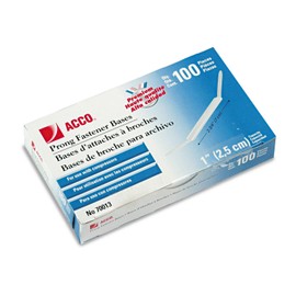 ACCO Premium Prong Bases for Standard 2-Hole Punch, 1-Inch Capacity, 100 Pack (70013)