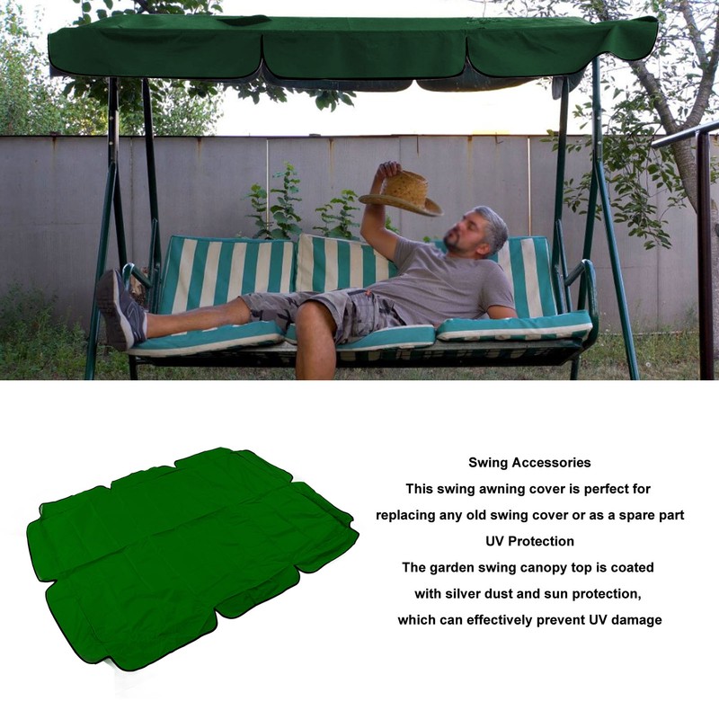 Waterproof Outdoor Swing Canopy Replacement 420D Silver Coated Oxford Fabric