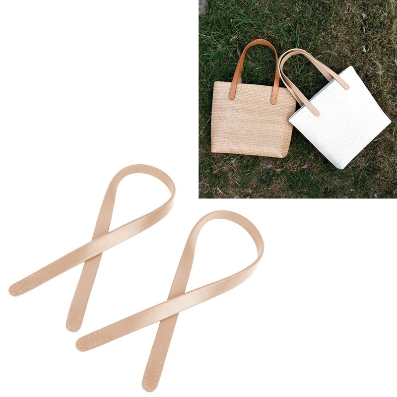 2Pcs Leather Bag Handles 25.6in Long 0.7in Wide Synthetic Leather