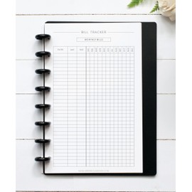 BetterNote Finance Refill Forms for Disc Notebooks, Fits Levenger Circa, Happy Planner, Staples Arc, TUL, Discbound (Bill Tracker, 8-Disc, 5.5"x8.5")