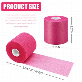 Pre-wrap Athletic Tape,2.75 Inches X 30 Yards Roll Pre wrap Headbands for Hair Soccer,Foam Underwrap Sports Wrap for Ankles Wrists Hands Knees Elbows (Red)