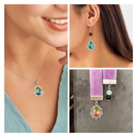 Beadthoven 20Pcs Silver Teardrop Charms 10 Colors Resin Rhinestone Pendants Gradient Transparent Crystal Charms Water Drop Dangle Pendants for Jewelry Making Bracelet Necklace Earring DIY Crafts