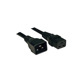Eaton Tripp Lite Cable de Extensión de Alimentación para Computadora de Uso Pesado para Servidores y Computadoras 15A, 14AWG (IEC-320-C19 a IEC-320-C20) de 6 Pies/1.83 Metros, Macho a Hembra, Negro