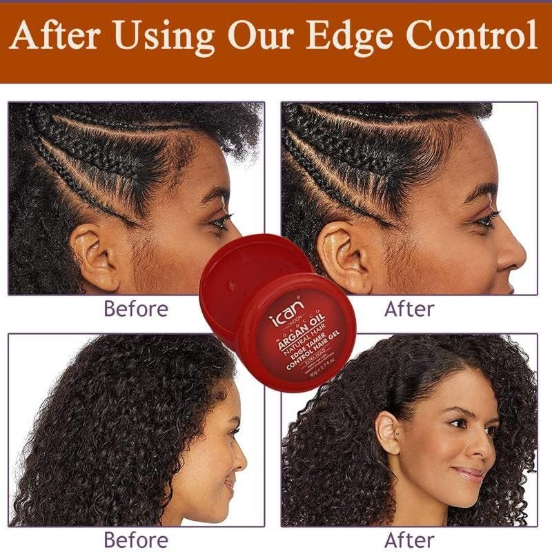 ican London Argan Oil Edge Control Hair Gel Extra Hold