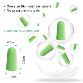 ACWOO Ear Plugs, 60 Pairs of Ear Protection, Foam Plugs, Noise Cancelling Ear Plugs for Sleeping, Reusable Ear Plugs for Sleeping, Loud Sounds, Snoring, Learning
