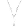 AeraVida Y-Shaped Oval Clear Cubic Zirconia Drop Sterling Silver Necklace