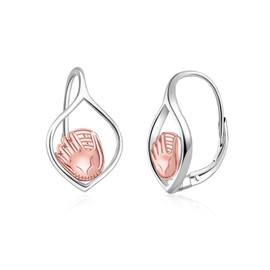 Sport Ball Celtic Earrings for Women - 925 Sterling Silver Bowling Basketball Football Soccer Softball Tennis Volleyball Earrings Dangle Jewelry Sport Drop Earring Gift (Baseball Glove)