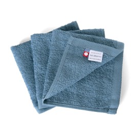 OruTA Imabari Hand Towel, 3-Piece Set, Natural Towel, Face Wash, Made in Japan, Thin, Absorbent, Quick Drying, Room Drying, 100% Cotton (11.8 x 12.2 inches (30 x 31 cm), Set of 3, Navy)
