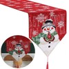Christmas Table Runner, 33 cm x 183 cm, Snowman, Snowflakes,