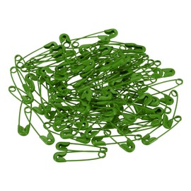 YOKIVE Pack of 100 Safety Pins Small Metal Sewing Needles | Crafts Ideal for Clothing, Knitting, Sewing (Green, 0.98 inches)