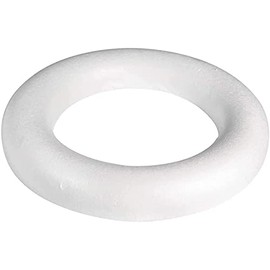 arkCRAFT Festive Polystyrene Half Round Rings/Wreaths (5, 25cm) White