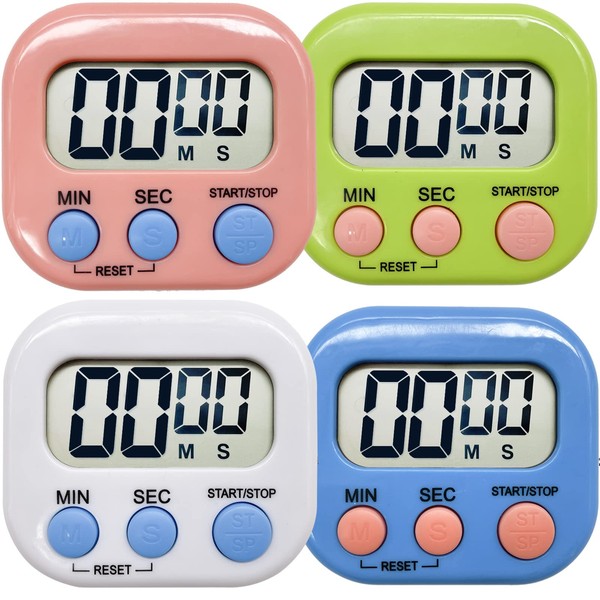 4 Pack Kitchen Timer, Multi Function Electronic Timer Simple Operation