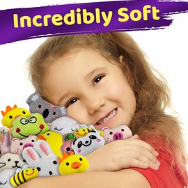 stargo 36 Pack Colorful Prefilled Easter Eggs with Mini Plush Toys Bright Plastic Easter Eggs Filled, Basket Fillers for Kids, Toddlers, small stuffed toys for Egg Hunts, Party Favors, Goodie Bags