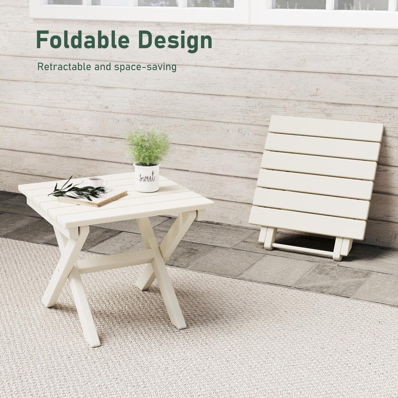 Furnimart 18" Square Foldable Side Table for Outdoor & Camping,