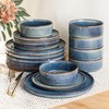 AmorArc Ceramic Dinnerware Sets, Handmade Reactive Glaze Stoneware Plates and