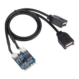 Annadue KEY A-E to Dual-port USB 2.0 Interface Expansion Card