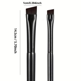 2pcs Thin Blade Design Eye Makeup Brushes Set, Oblique Head Design Eyebrow Brush & Eyeliner Brush, Professional Makeup Tools For Women, Christmas Gift