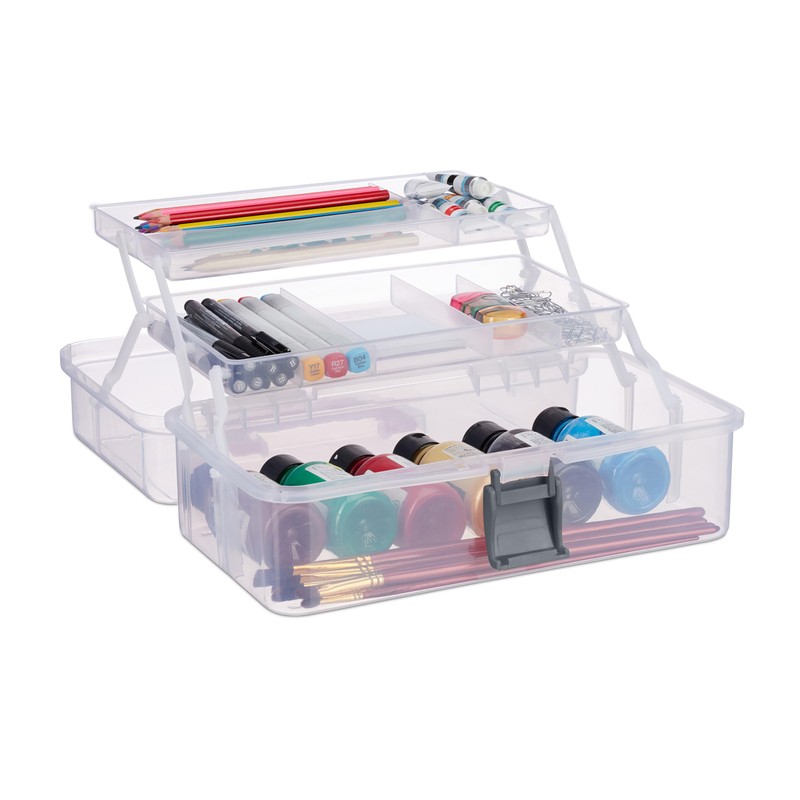 Relaxdays Storage Box 9 Compartments Sorting Box Craft Material Sewing
