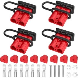 4PCS 50Amp Battery Quick Connect/Disconnect Connector,6 to 12 Gauge Battery Cable Connector, Wire Harness Plug Kit 12 to 36V for Car Winch Trailer