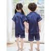Pijama Niño Niña Pijama De Seda De Manga Conjunto Lindo