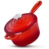 HaSteeL 1 QT Cast Iron Saucepan, Mini Enamel dutch oven