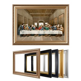 IPIC - Leonardo da Vinci's Last Supper, Giclee Prints on Cotton Canvas with Selectable Frame Options Classic Framed Wall Art for Living Room, Dining Room, Bedroom Decor