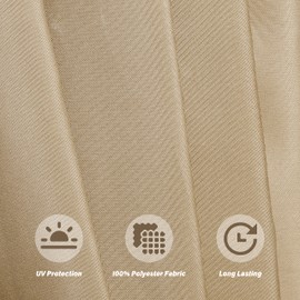 Simple Deluxe 9' Patio Umbrella Replacement Canopy Only Outdoor Table Market Yard Umbrella Replacement Top Cover with 8 Ribs, Tan