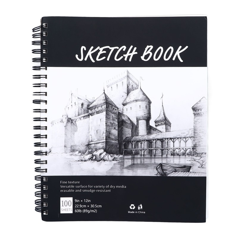 Art Sketchbook 100 Sheets 12in Long 9in Wide Erasable Smudge