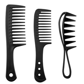 3Pcs Wide Tooth Comb Large Tooth Comb Wide Tooth Curl Comb Wide Tooth Comb for Curls Salon Teeth Shark Combs Anti-Static Styling Comb Hair Hairstyle Tool for Women Men