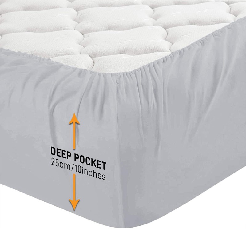 My home store Fitted Sheet 25 cm Deep Brushed Microfiber
