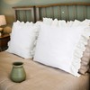 Lemfux Cotton Euro Shams with White Lace Ruffles, 26 x26