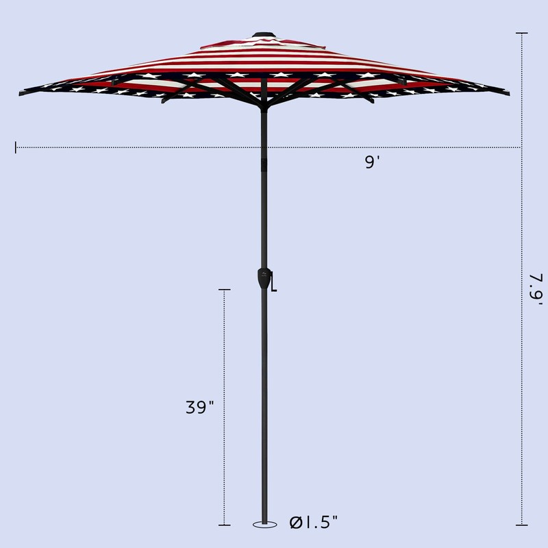 Abba Patio 9FT Lyon Outdoor Patio Umbrella Outdoor Table Umbrella