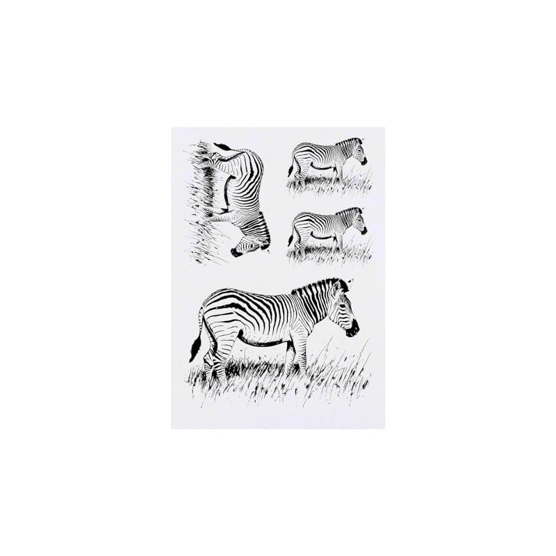 4 x 'Zebra Grazing on Grass' Temporary Tattoos (TO00071726)