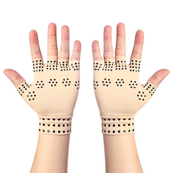 2 colores Artritis Anti-edema Guantes magnéticos Dolor reumatoide de la