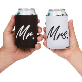 Mr and Mrs Can Coolers Gift for Wedding Engagement Anniversary Couples by The Plympton Company