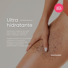 LET'S COCO | Exfoliante Corporal Ultra Hidratante, Let’s Coco Body - Exfoliante de Café, Anti-Celulitis, Para Todo Tipo de Piel - Contenido Neto 330 Gr – 11 Oz