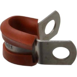 Made in USA 50 Pack Cushion Clamps for 1/4" Pipe, 304 Stainless Steel, Silicone Cushion