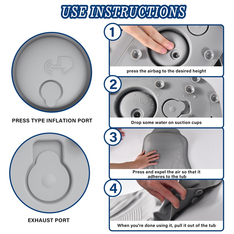 lomonmen Bath Pillow, Bath Pillow, Ergonomic Neck Pillow, Bathtub Mat