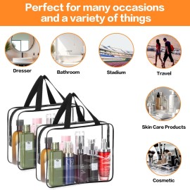 3Pc Transparent PVC Storage Bag Travel Toiletry Bag Cosmetic Toiletry Clear Bag