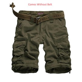 WowFab Mens New Military Multi Pockets Army Cargo Combat Twill Cotton Casual Summer and Indoor Winter Short (Green-36-WF-SPS)