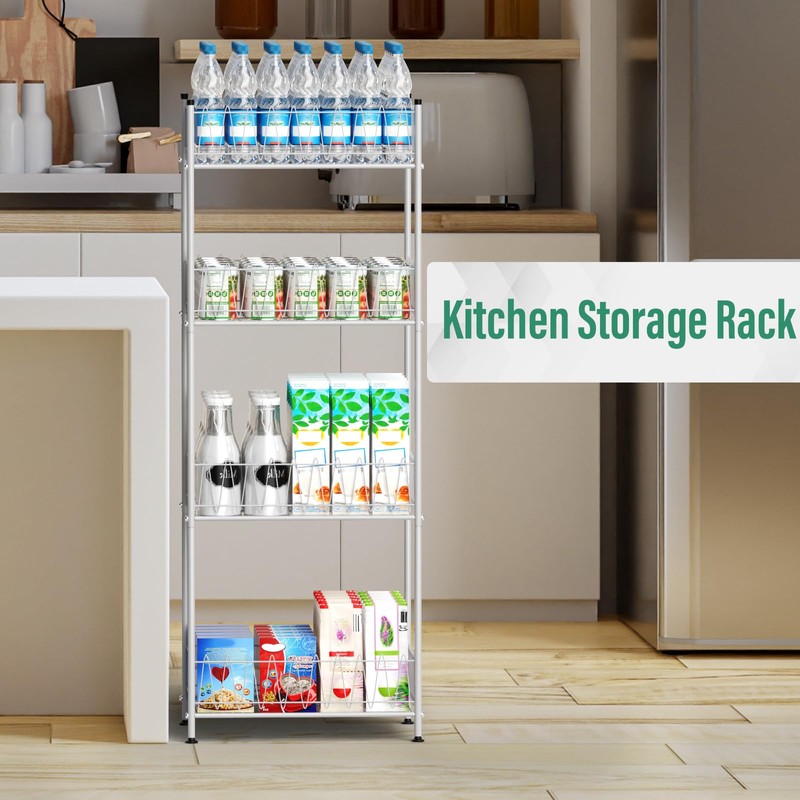 smusei 4 Tier Water Bottle Storage Rack Metal Water Bottle