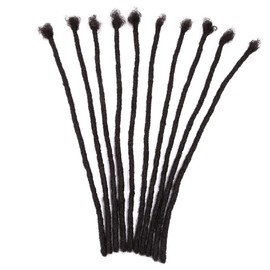 Originea 100% Real Hair Dreadlocks Extensions 12 Inches Afro Tangled Black 30 Strands 0.4 cm Fashion Crochet Braiding Hair for Men / Women (12 Inches, 30 Strands)