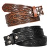 SANSTHS 2 Pack Western Belts for Men without Buckle, Cowboy