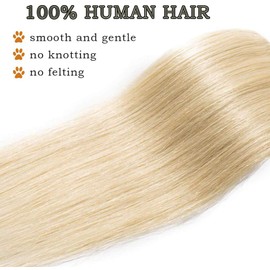 20 inches SEGO Clip in Hair Extensions Real Human Hair [#613 Bleach Blonde] 8 Pieces 18 Clips Remy Hairpieces for Women Straight Full Head THIN TYPE (70g)