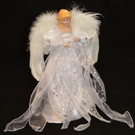 PREMIER TREE TOP SILVER/WHITE ANGEL 30CM by Premier