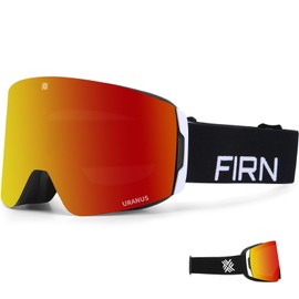FIRN Safety Glasses FIRN Snow Goggles URANUS Ski Snowboard Goggles Double Lens Asia Fit Quick Lens Exchange Anti Fog Compatible with Glasses UV Cut Wide View Helmet Compatible High Contrast All
